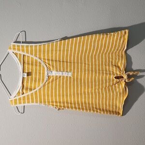 Yellow Stripe Front Tie Old Navy Tank